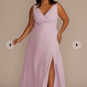 David’s Bridal Chiffon Surplice Tank Dress